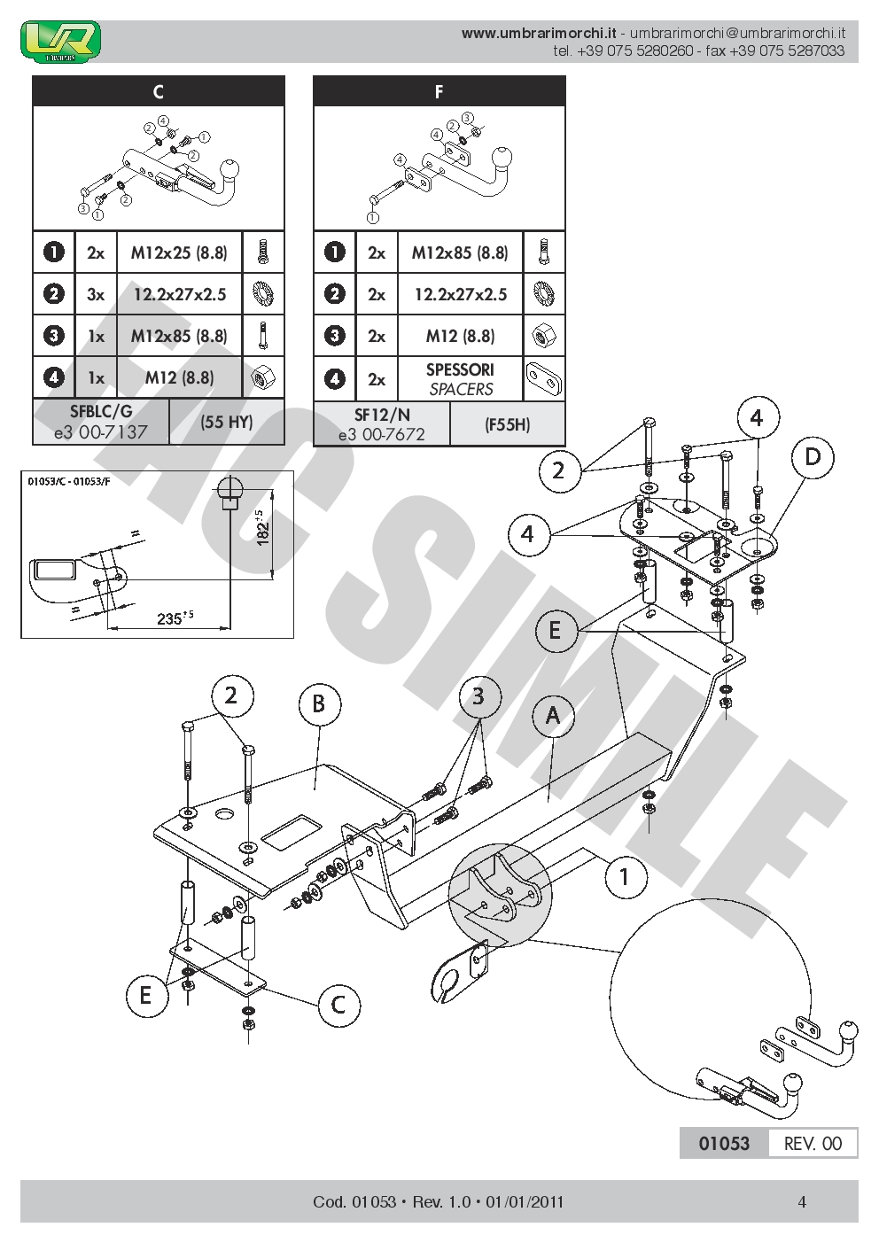 01/_B4 AHK Abnehmbare Anhängerkupplung 7p C2 E-Satz Alfa Romeo 156 SportWagon 04