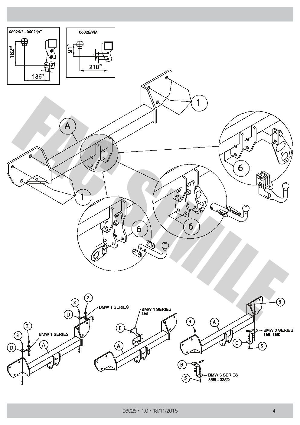 AHK Vertikale Abnehmbare Anhängerkupplung 7p C2 E-Satz BMW 1 Series 04-11 _B1 